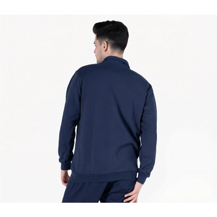 2 İplik Polo Yaka Cepli Sweatshirt