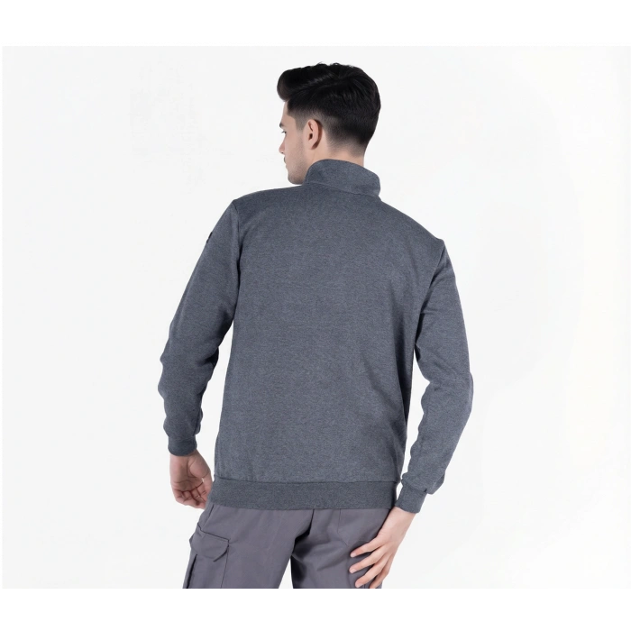 2 İplik Dik Yakalı Fermuarlı Sweatshirt