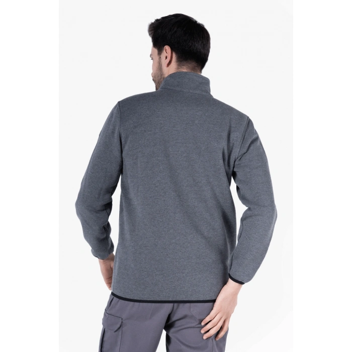 3 İplik Dik Yakalı Fermuarlı Sweatshirt