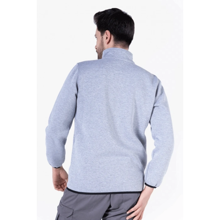 3 İplik Dik Yakalı Fermuarlı Sweatshirt