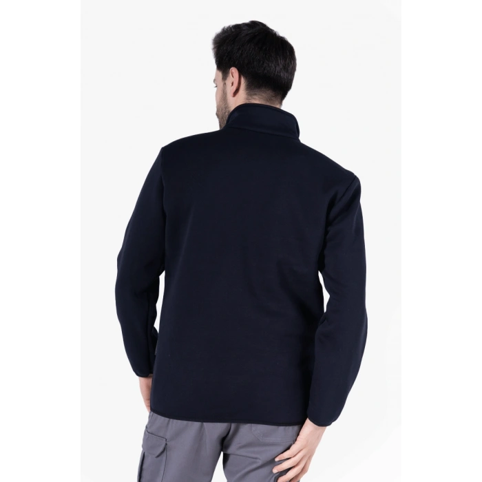 3 İplik Dik Yakalı Fermuarlı Sweatshirt