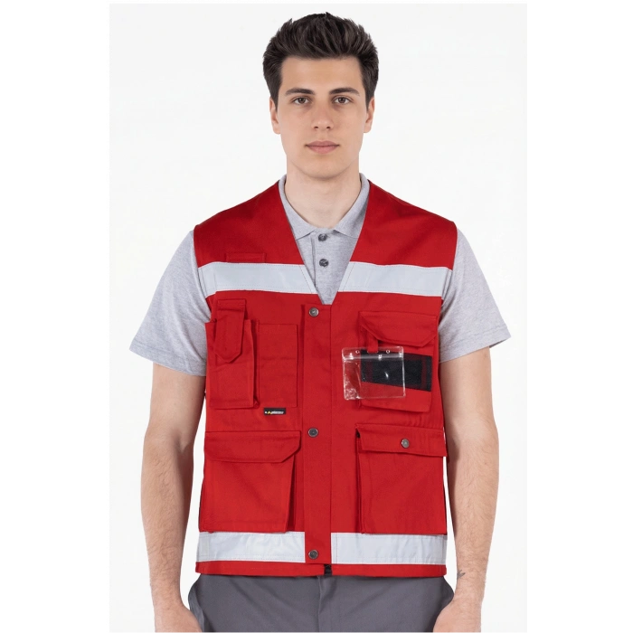 Reflektörlü Çok Cepli Yelek