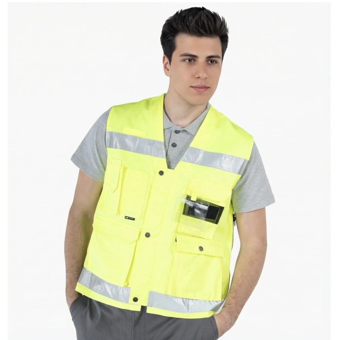 Reflektörlü Çok Cepli Yelek