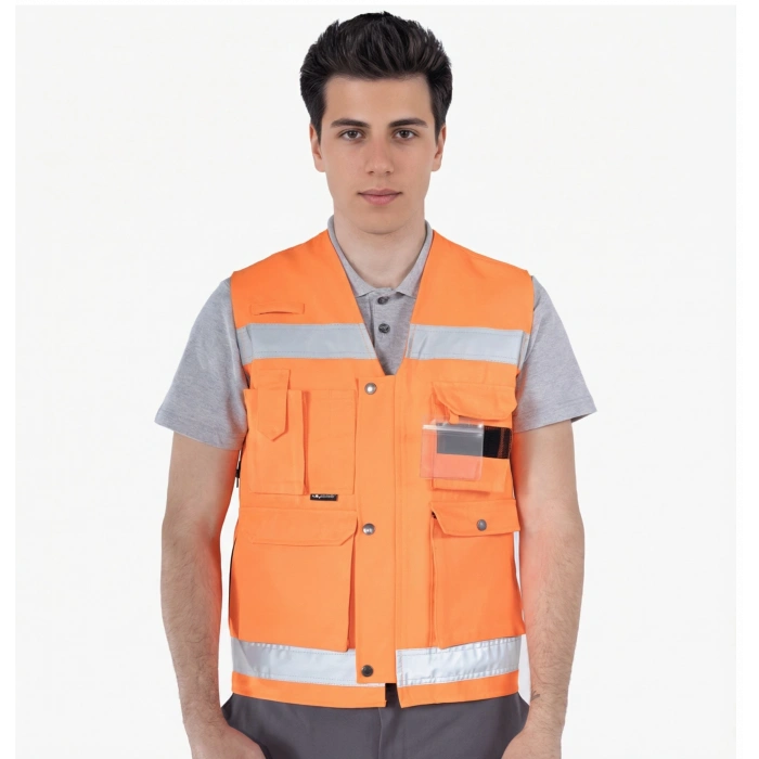 Reflektörlü Çok Cepli Yelek