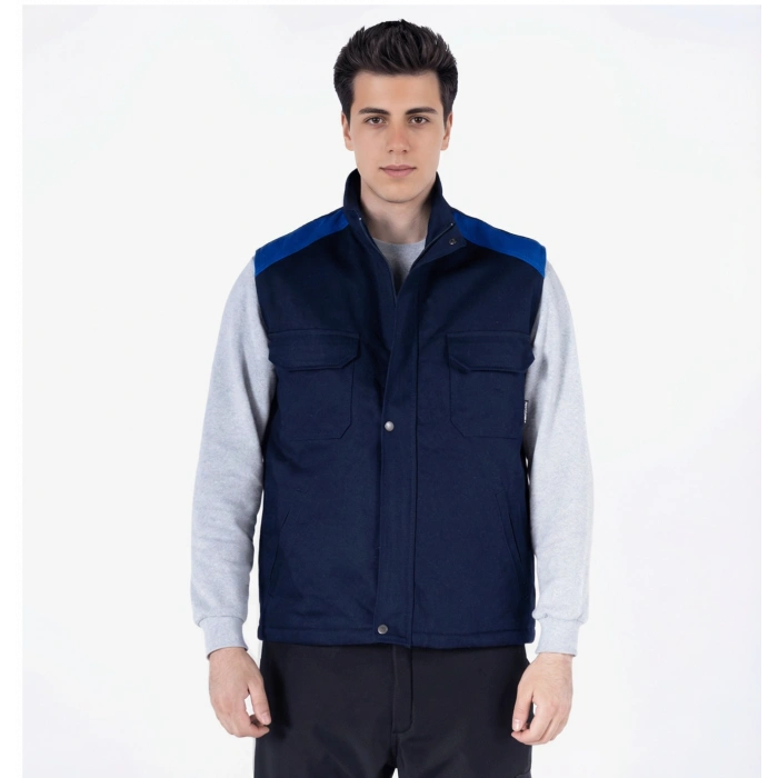 Dik Yakalı Kapitoneli Yelek