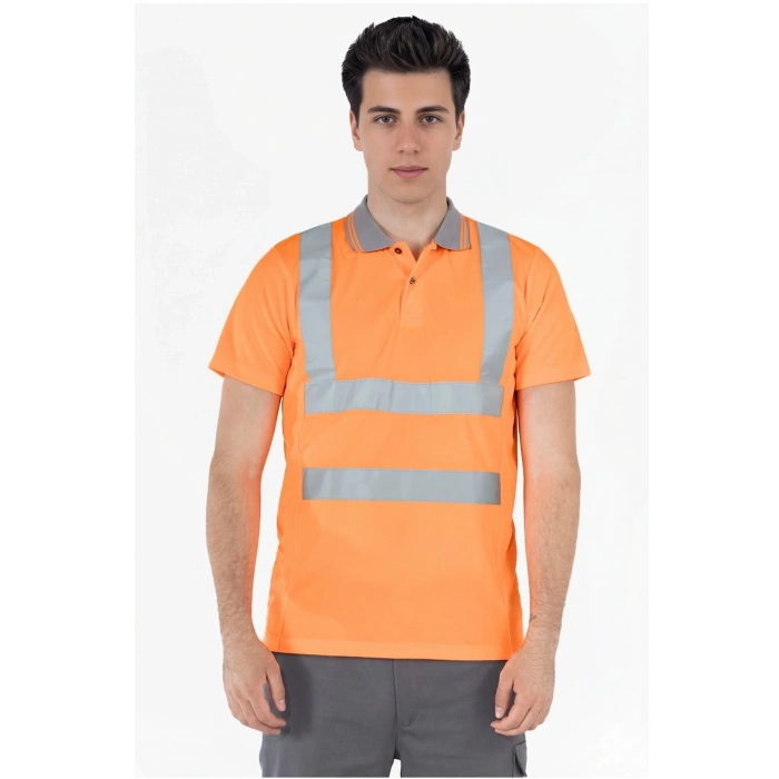 Polo Yaka Reflektörlü Dry Touch Hi-Vis T- Shirt