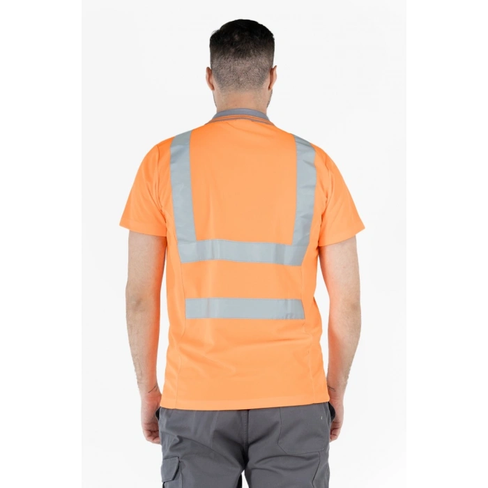 Polo Yaka Reflektörlü Dry Touch Hi-Vis T- Shirt