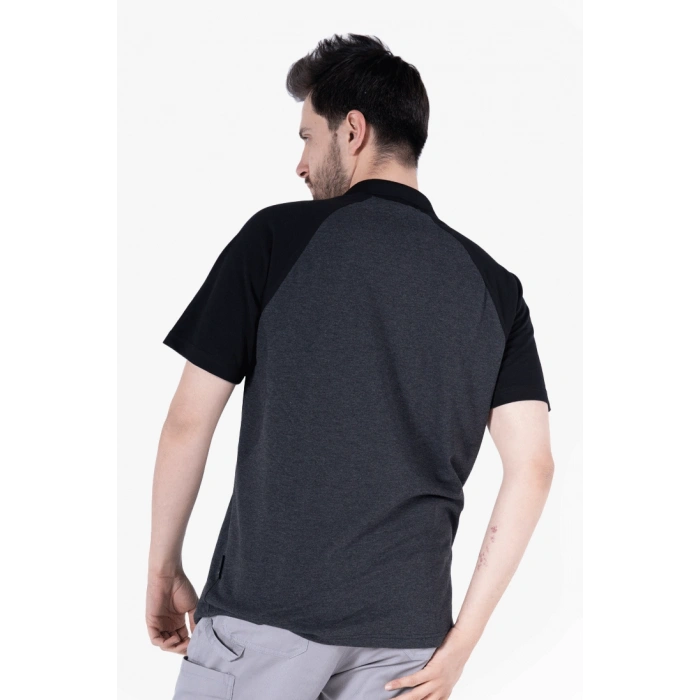 Polo Yaka Fermuarlı Reglan Kollu T-Shirt