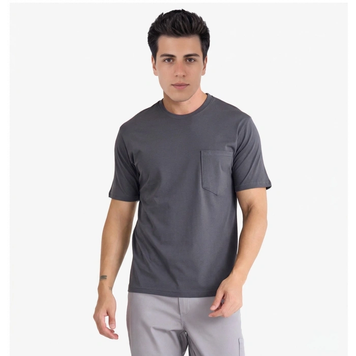 Bisiklet Yaka Kalem Cepli T- shirt