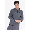3 İplik Dik Yakalı Fermuarlı Sweatshirt