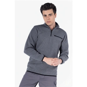 3 İplik Dik Yakalı Fermuarlı Sweatshirt