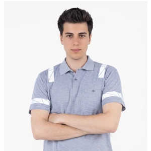 Polo Yaka Fleto Cepli Reflektörlü T-Shirt