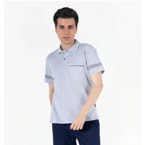 Polo Yaka Kol ve Cep Reflektörlü T-Shirt