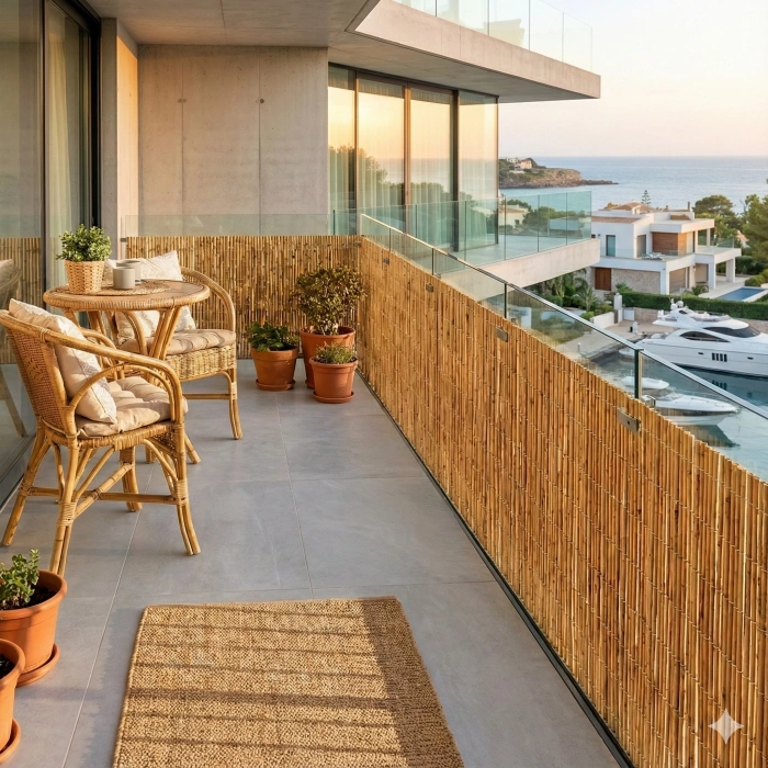 1 x 5 Metre - Dekoratif Balkon ve Bahçe Gizleme Örtüsü
