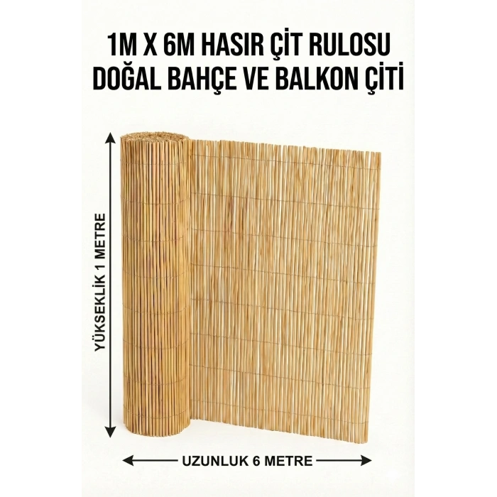 1 x 6 Metre - Dekoratif Balkon ve Bahçe Gizleme Örtüsü