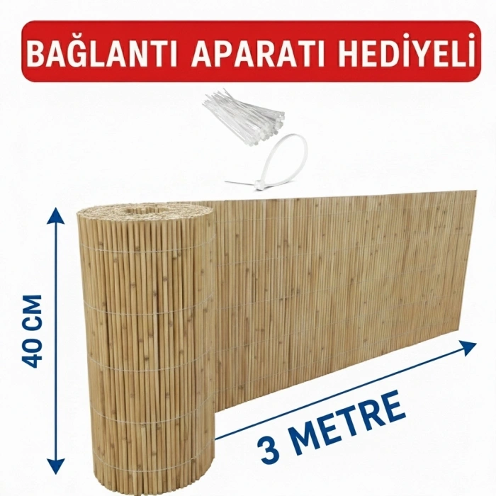 40 cm x 3 Metre Hasır Çit - Bağlantı Aparatı Hediyeli