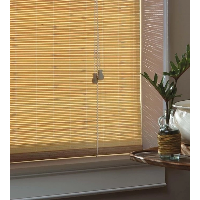 Doğal Bambu Stor Perde - Ahşap Stor Perde, Bej