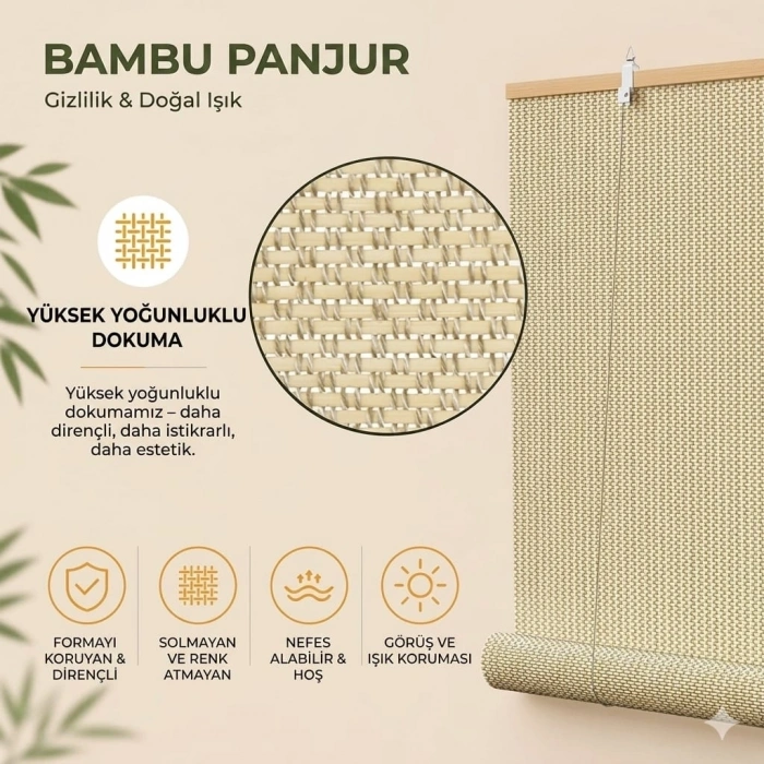 Doğal Bambu Stor Perde - Ahşap Stor Perde, Kae-Byz