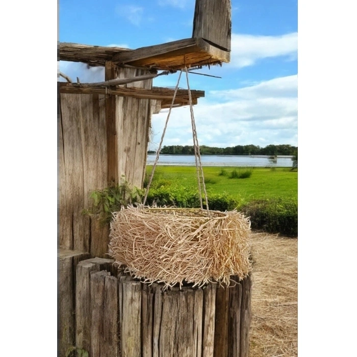 El Yapımı Kirpi Avize - 45 cm Doğal Dekoratif Sarkıt Aydınlatma