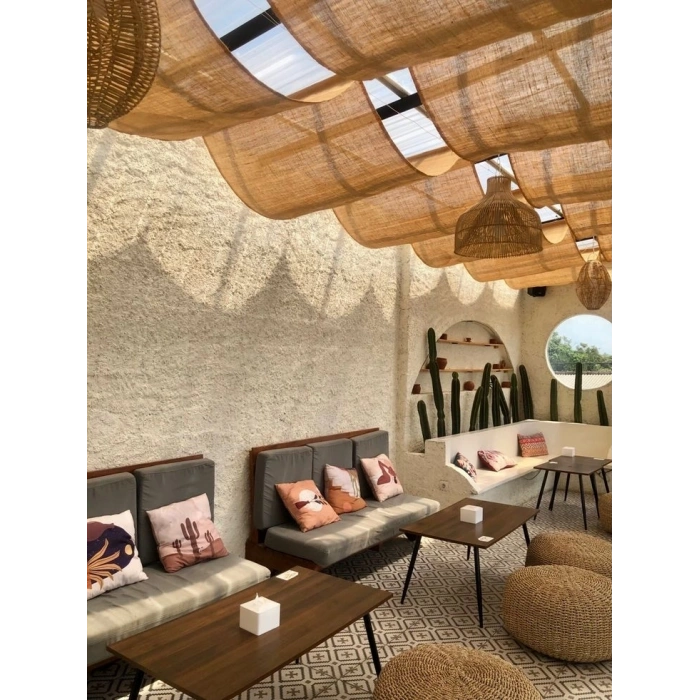 Jüt Kumaş Cafe Dekoru - 100 cm Eninde Özelleştirilebilir Uzunluk