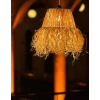 Doğal Rafya - Saçaklı Avize - 45 cm Boho Tarzı Püsküllü Hasır Sarkıt Lamba