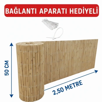 50 cm x 2,50 Metre Hasır Çit - Bağlantı Aparatı Hediyeli