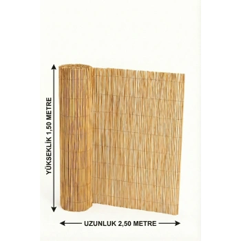 Hasır Çit Dekoru - 150 cm x 2.50 Metre - Doğal Balkon ve Bahçe Çiti