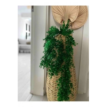 Hasır El Yapımı Dekoratif Vazo - 60 cm Boy - Bohem Hasır Saksı ve Vazo