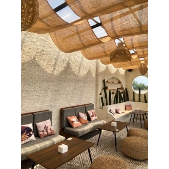 Jüt Kumaş Cafe Dekoru - 100 cm Eninde Özelleştirilebilir Uzunluk