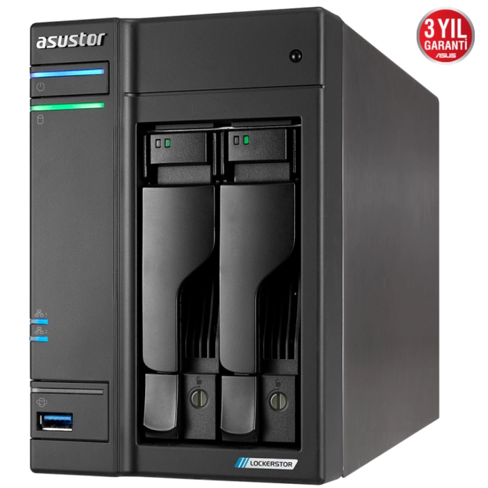 ASUSTOR AS6602T 2 SLOT 4GB DDR4 3.5 NAS DEPOLAMA ÜNİTESİ