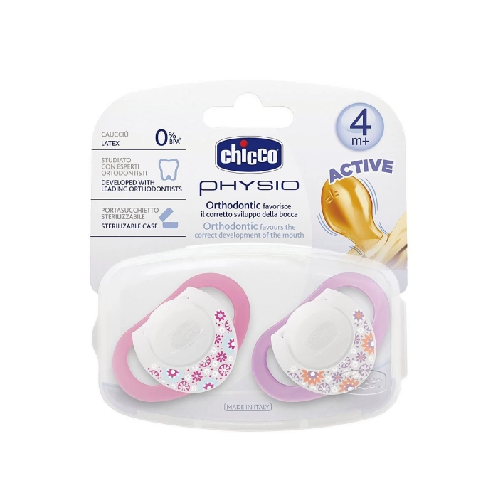 Chicco Physio Kauçuk Emzik 4+ ay - Pembe