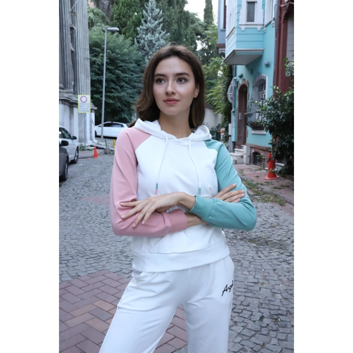 Kanguru Cepli Sweatshirt - BEYAZ