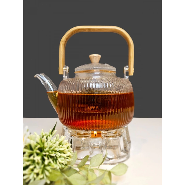 1000ml Cam Demlik ve Cam Isıtıcı Seti Osaka