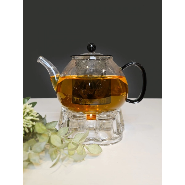 900ml Cam Demlik ve Cam Isıtıcı Seti Royal