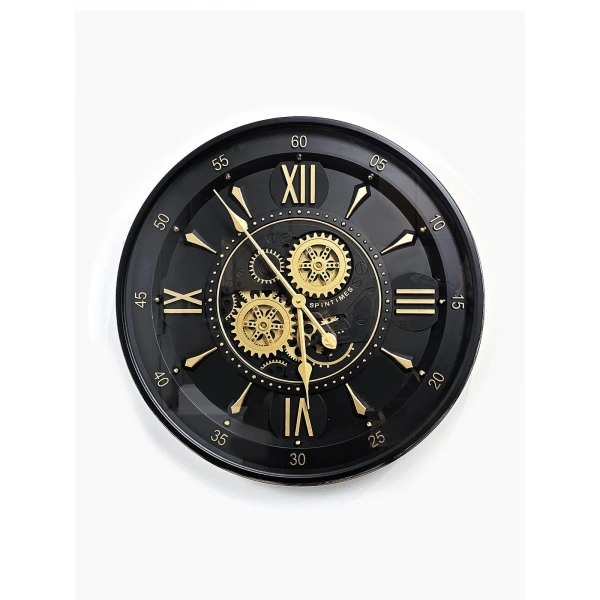 Black Concept Çarklı Metal Duvar Saati 60cm