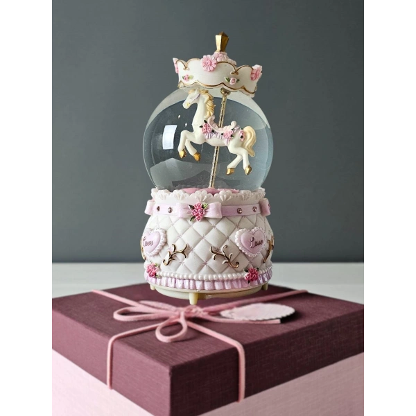 Büyük Boy Premium Kar Küresi Otomatik Kar Püskürtmeli Işıklı