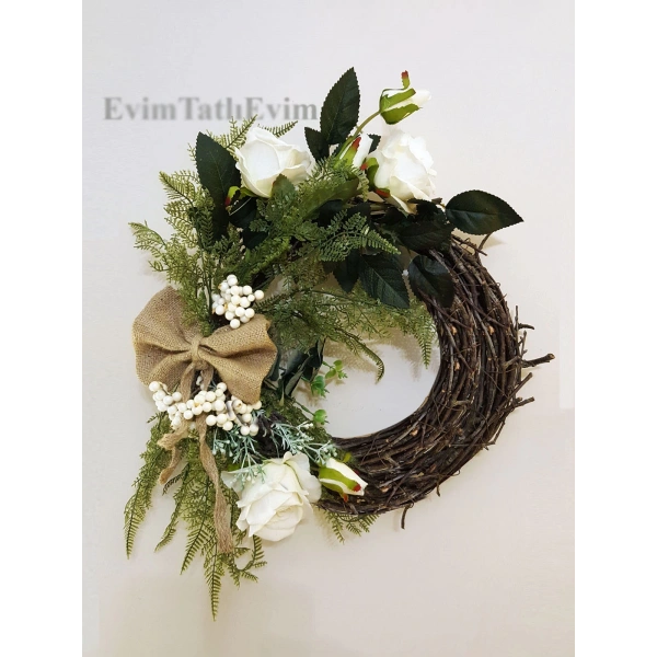 Dekoratif El Yapımı Kapı Süsü İnci 35cm