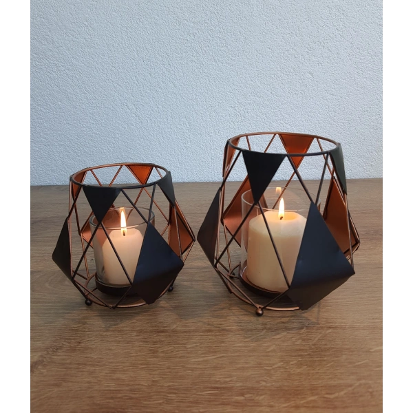 Dekoratif Metal Mumluk İkili Set Tinetto