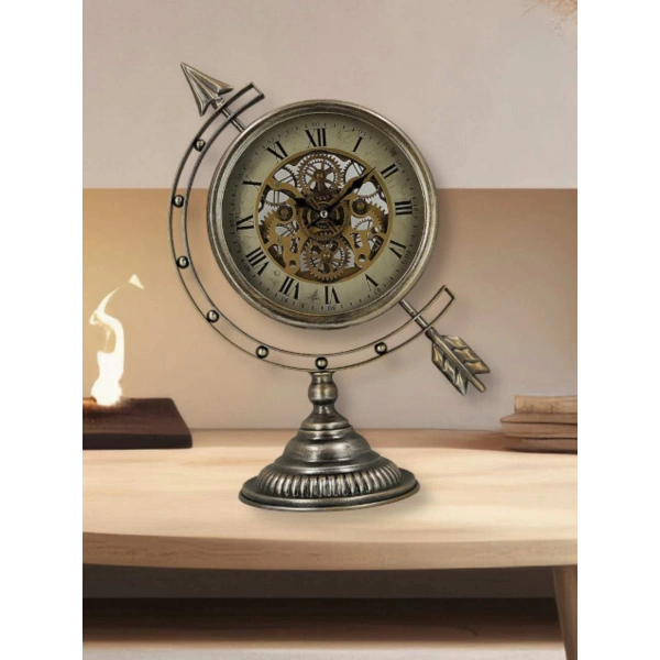 Freccia Çarklı Metal Masa Saati 48cm