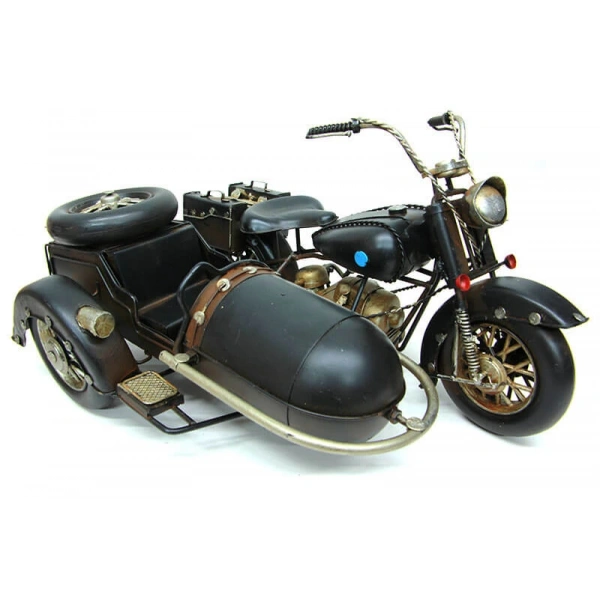 Nostaljik Sepetli Metal Motosiklet Büyük Boy 34cm