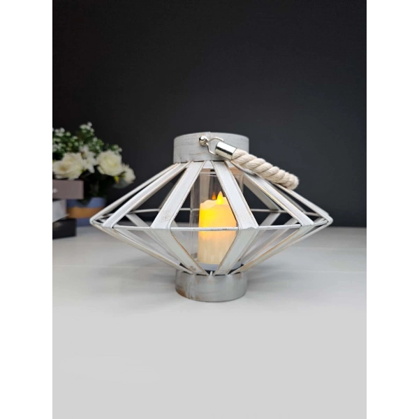 Orion Halat Kulplu Dekoratif Metal Mumluk 30cm