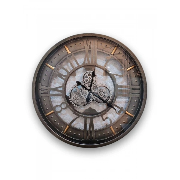 Siena Çarklı Metal Duvar Saati 66cm