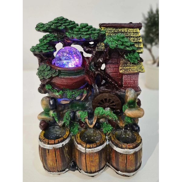 Zen Bucket Masaüstü Su Şelalesi Led Işıklı ve Motorlu 27cm