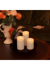3lü Pilli Led Mum Seti Titreyen Alevli