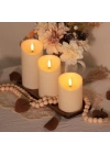 3lü Pilli Led Mum Seti Titreyen Alevli
