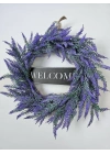 Welcome Lavantalı El Yapımı Kapı Süsü 40cm