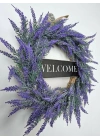 Welcome Lavantalı El Yapımı Kapı Süsü 40cm