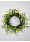 Yellow Tulips El Yapımı Kapı Süsü Çelengi 40cm