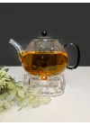 900ml Cam Demlik ve Cam Isıtıcı Seti Royal