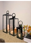 BLACK ROYAL PASLANMAZ ÇELİK ÜÇLÜ MUMLUK FENER SETİ